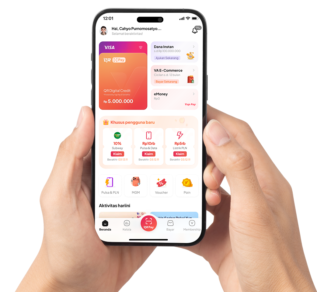 Yup Pay app mockup
